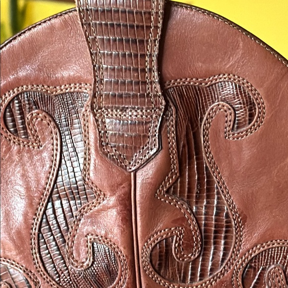 Brown Women’s Leather Western Cowboy Country Boots, 9.5M - Picture 12 of 12
